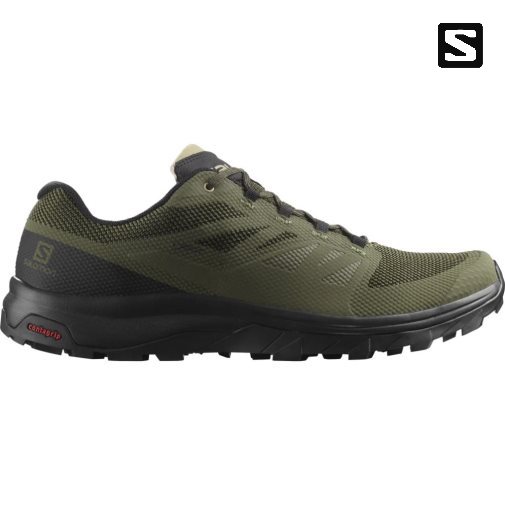 Tenis Senderismo Salomon Outline GTX Hombre Verde Oliva | MX CBWA249